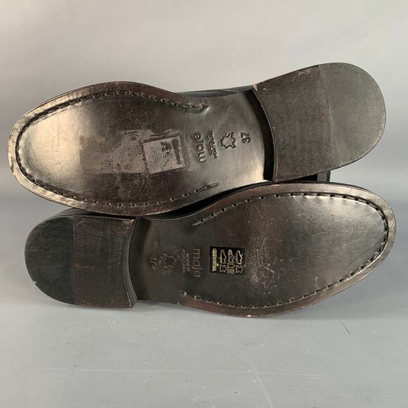 MAJE Size 7 Black Studded Leather Wrap Around Lace-Up Ankle Boots - Picture 6 of 10